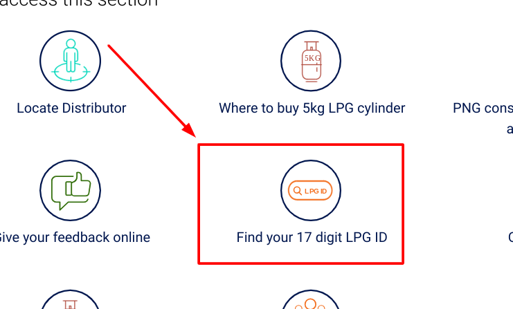 Find your 17 digit LPG ID page